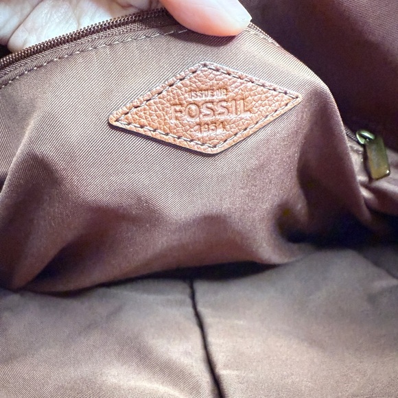 Fossil White and Brown Tote Bag - Picture 6 of 6